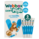 Webbox Lick-e-Puds avec friandises pour chats à la vanille (5x15g)